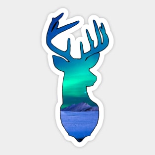 Aurora borealis shooting star cosmic deer Sticker